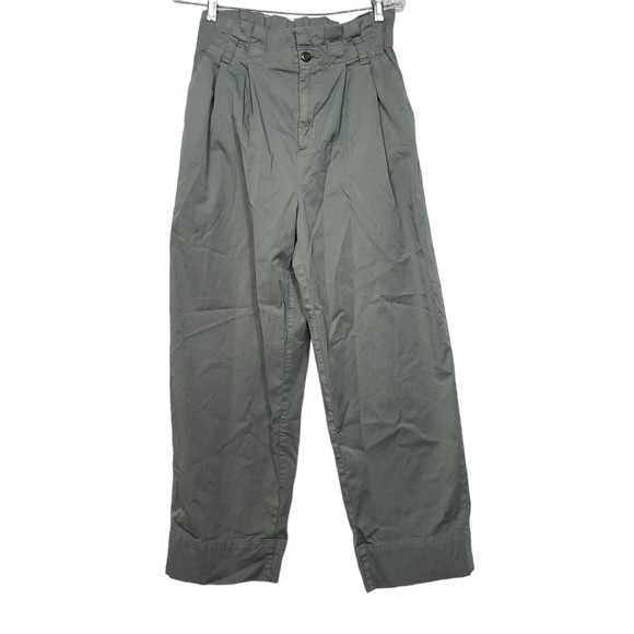 Everlane Paperbag Ruffle Dried Thyme Organic Cotton Pants S - Picture 1 of 9